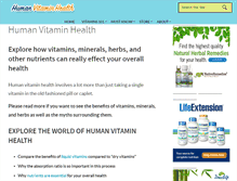 Tablet Screenshot of humanvitaminhealth.com